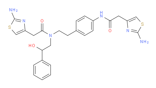 2-(2-aminothiazol-4-yl)-N-(4-(2-(2-aminothiazol-4-yl)acetamido)phenethyl)-N-(2-hydroxy-2-phenylethyl)acetamide