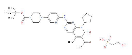 tert-butyl 4-(6-((6-acetyl-8-cyclopentyl-5-methyl-7-oxo-7,8-dihydropyrido[2,3-d]pyrimidin-2-yl)amino)pyridin-3-yl)piperazine-1-carboxylate 2-hydroxyethanesulfonate