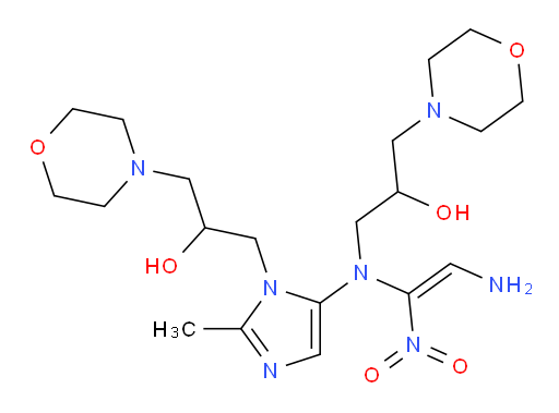 (Z)-1-((2-amino-1-nitrovinyl)(1-(2-hydroxy-3-morpholinopropyl)-2-methyl-1H-imidazol-5-yl)amino)-3-morpholinopropan-2-ol