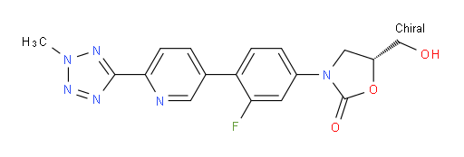 (R)-3-(3-fluoro-4-(6-(2-methyl-2H-tetrazol-5-yl)pyridin-3-yl)phenyl)-5-(hydroxymethyl)oxazolidin-2-one