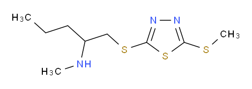 N-methyl-1-((5-(methylthio)-1,3,4-thiadiazol-2-yl)thio)pentan-2-amine