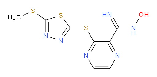 N-hydroxy-3-((5-(methylthio)-1,3,4-thiadiazol-2-yl)thio)pyrazine-2-carboximidamide