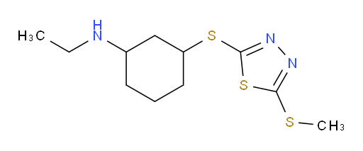 N-ethyl-3-((5-(methylthio)-1,3,4-thiadiazol-2-yl)thio)cyclohexanamine