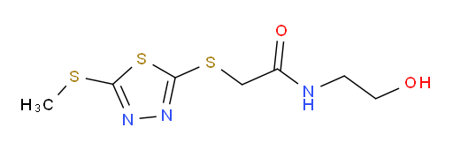 N-(2-hydroxyethyl)-2-((5-(methylthio)-1,3,4-thiadiazol-2-yl)thio)acetamide