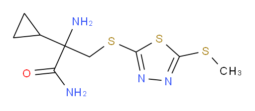 2-amino-2-cyclopropyl-3-((5-(methylthio)-1,3,4-thiadiazol-2-yl)thio)propanamide