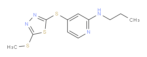 4-((5-(methylthio)-1,3,4-thiadiazol-2-yl)thio)-N-propylpyridin-2-amine