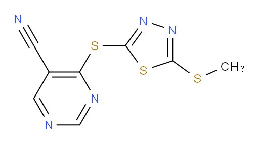 4-((5-(methylthio)-1,3,4-thiadiazol-2-yl)thio)pyrimidine-5-carbonitrile