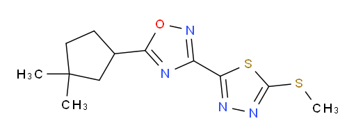 5-(3,3-dimethylcyclopentyl)-3-(5-(methylthio)-1,3,4-thiadiazol-2-yl)-1,2,4-oxadiazole