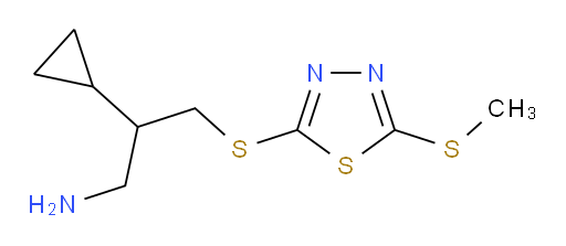 2-cyclopropyl-3-((5-(methylthio)-1,3,4-thiadiazol-2-yl)thio)propan-1-amine