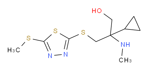 2-cyclopropyl-2-(methylamino)-3-((5-(methylthio)-1,3,4-thiadiazol-2-yl)thio)propan-1-ol
