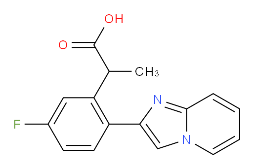 2-(5-fluoro-2-(imidazo[1,2-a]pyridin-2-yl)phenyl)propanoic acid