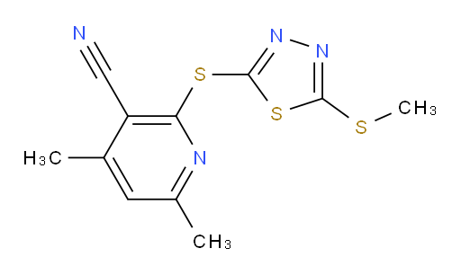 4,6-dimethyl-2-((5-(methylthio)-1,3,4-thiadiazol-2-yl)thio)nicotinonitrile