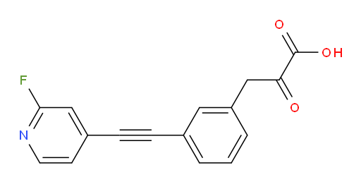 3-(3-((2-fluoropyridin-4-yl)ethynyl)phenyl)-2-oxopropanoic acid