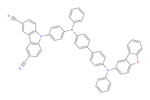 9-(4-((4'-(dibenzo[b,d]furan-2-yl(phenyl)amino)-[1,1'-biphenyl]-4-yl)(phenyl)amino)phenyl)-9H-carbazole-3,6-dicarbonitrile