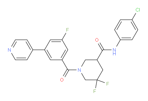 N-(4-chlorophenyl)-5,5-difluoro-1-[3-fluoro-5-(pyridin-4-yl)benzoyl]piperidine-3-carboxamide