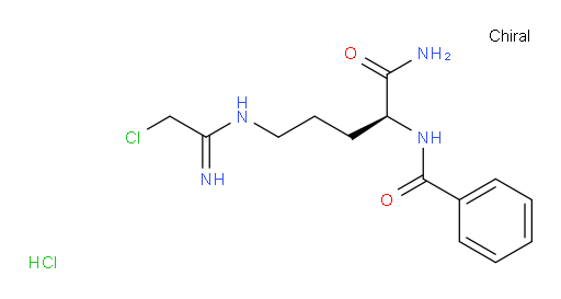 (2S)-5-(2-chloroethanimidamido)-2-(phenylformamido)pentanamide hydrochloride