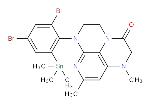 6-(2,4-dibromo-6-(trimethylstannyl)phenyl)-1,8-dimethyl-1,2,5,6-tetrahydro-1,3a,6,7-tetraazaphenalen-3(4H)-one
