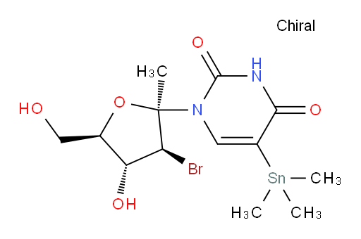 1-((2R,3S,4R,5R)-3-bromo-4-hydroxy-5-(hydroxymethyl)-2-methyltetrahydrofuran-2-yl)-5-(trimethylstannyl)pyrimidine-2,4(1H,3H)-dione