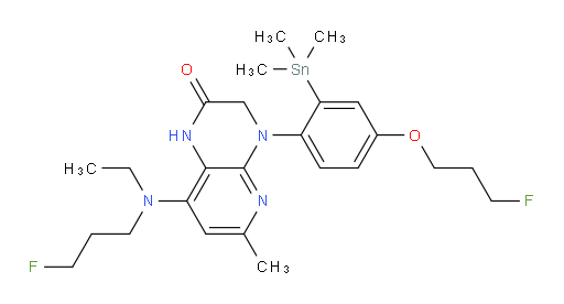 8-(ethyl(3-fluoropropyl)amino)-4-(4-(3-fluoropropoxy)-2-(trimethylstannyl)phenyl)-6-methyl-3,4-dihydropyrido[2,3-b]pyrazin-2(1H)-one