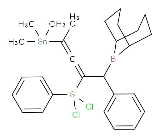 (1-(9-borabicyclo[3.3.1]nonan-9-yl)-1-phenyl-4-(trimethylstannyl)penta-2,3-dien-2-yl)dichloro(phenyl)silane
