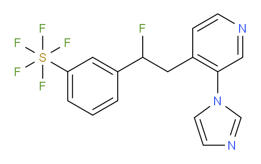 3-(2-(3-(1H-imidazol-1-yl)pyridin-4-yl)-1-fluoroethyl)(pentafluoromercapto)benzene