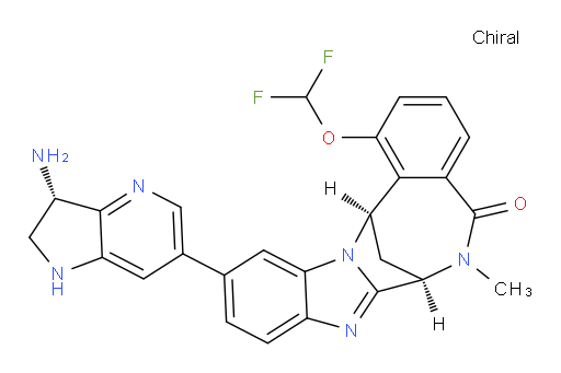 (7R,14R)-11-[(3S)-3-amino-2,3-dihydro-1H-pyrrolo[3,2-b]pyridin-6-yl]-1-(difluoromethoxy)-6,7-dihydro-6-methyl-7,14-Methanobenzimidazo[1,2-b][2,5]benzodiazocin-5(14H)--one