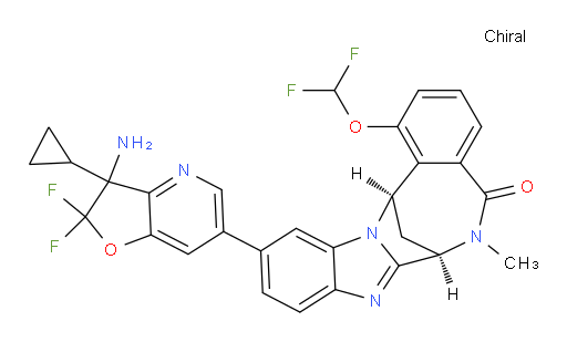 (7R,14R)-11-(3-amino-3-cyclopropyl-2,2-difluoro-2,3-dihydrofuro[3,2-b]pyridin-6-yl)-1-(difluoromethoxy)-6,7-dihydro-6-methyl-7,14-Methanobenzimidazo[1,2-b][2,5]benzodiazocin-5(14H)--one