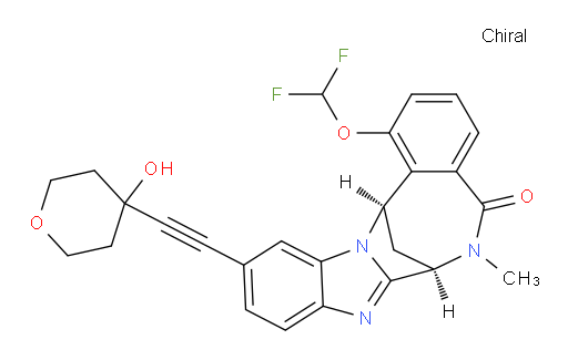 (7R,14R)-1-(difluoromethoxy)-6,7-dihydro-6-methyl-11-[2-(tetrahydro-4-hydroxy-2H-pyran-4-yl)ethynyl]-7,14-Methanobenzimidazo[1,2-b][2,5]benzodiazocin-5(14H)--one
