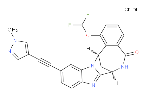 (7R,14R)-1-(difluoromethoxy)-6,7-dihydro-11-[2-(1-methyl-1H-pyrazol-4-yl)ethynyl]-7,14-Methanobenzimidazo[1,2-b][2,5]benzodiazocin-5(14H)--one