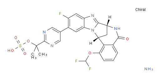2-(5-((7R,14R)-1-(difluoromethoxy)-10-fluoro-5-oxo-5,6,7,14-tetrahydro-7,14-methanobenzo[f]benzo[4,5]imidazo[1,2-a][1,4]diazocin-11-yl)pyrimidin-2-yl)propan-2-yl hydrogen sulfate, ammonia salt