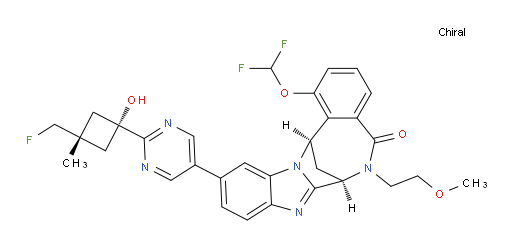 (7R,14R)-1-(difluoromethoxy)-11-(2-((1s,3S)-3-(fluoromethyl)-1-hydroxy-3-methylcyclobutyl)pyrimidin-5-yl)-6-(2-methoxyethyl)-6,7-dihydro-7,14-methanobenzo[f]benzo[4,5]imidazo[1,2-a][1,4]diazocin-5(14H)-one