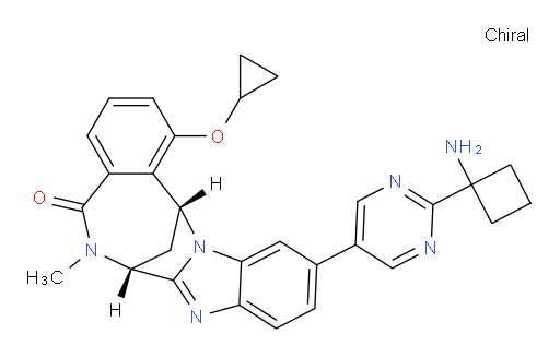 (7R,14R)-11-[2-(1-aminocyclobutyl)-pyrimidin-5-yl]-1-(cyclopropoxy)-6,7-dihydro-6-methyl-7,14-Methanobenzimidazo[1,2-b][2,5]benzodiazocin-5(14H)--one