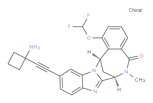 (7R,14R)-11-[2-(1-aminocyclobutyl)ethynyl]-1-(difluoromethoxy)-6,7-dihydro-6-methyl-7,14-Methanobenzimidazo[1,2-b][2,5]benzodiazocin-5(14H)--one
