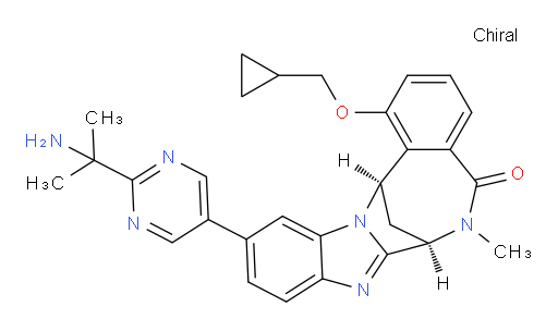 (7R,14R)-11-[2-(1-amino-1-methylethyl)-pyrimidin-5-yl]-1-(cyclopropylmethoxy)-6,7-dihydro-6-methyl-7,14-Methanobenzimidazo[1,2-b][2,5]benzodiazocin-5(14H)--one