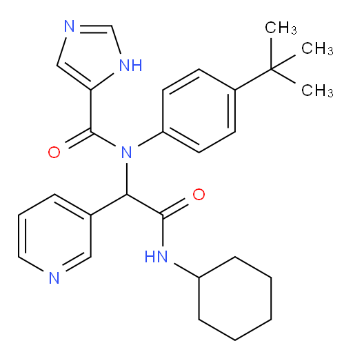 N-(4-(tert-butyl)phenyl)-N-(2-(cyclohexylamino)-2-oxo-1-(pyridin-3-yl)ethyl)-1H-imidazole-5-carboxamide