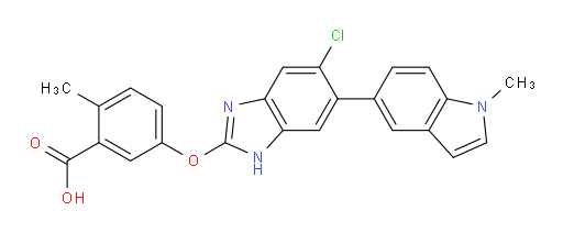 5-[[6-Chloro-5-(1-methyl-1H-indol-5-yl)-1H-benzimidazol-2-yl]oxy]-2-methylbenzoic acid