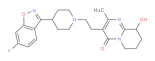 3-[2-[4-(6-Fluorobenzo[d]isoxazol-3-yl)piperidin-1-yl]-ethyl]-6,7,8,9-tetrahydro-9-hydroxy-2-methyl-4H-pyrido[1,2-a]pyrimidin-4-one