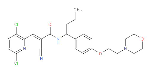 (2E)-2-Cyano-3-(3,6-dichloro-2-pyridinyl)-N-[1-[4-[2-(4-morpholinyl)ethoxy]phenyl]butyl]-2-propenamide