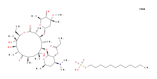 (2S,3R,4S,6R)-4-(dimethylamino)-2-(((3R,4S,5S,6R,7R,9R,11R,12R,13S,14R)-14-ethyl-7,12,13-trihydroxy-4-(((2R,4R,5S,6S)-5-hydroxy-4-methoxy-4,6-dimethyltetrahydro-2H-pyran-2-yl)oxy)-3,5,7,9,11,13-hexamethyl-2,10-dioxooxacyclotetradecan-6-yl)oxy)-6-methyltetrahydro-2H-pyran-3-yl propionate dodecyl sulfate