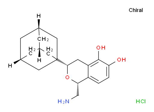 (1R,3S)-1-(Aminomethyl)-3,4-dihydro-3-tricyclo[3.3.1.13,7]dec-1-yl-1H-2-benzopyran-5,6-diol hydrochloride (1:1)