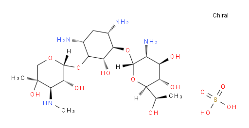 (2R,3S,4R,5R,6S)-5-amino-6-(((1R,2S,4R,6S)-4,6-diamino-3-(((2R,3R,4R,5R)-3,5-dihydroxy-5-methyl-4-(methylamino)tetrahydro-2H-pyran-2-yl)oxy)-2-hydroxycyclohexyl)oxy)-2-((R)-1-hydroxyethyl)tetrahydro-2H-pyran-3,4-diol sulfate