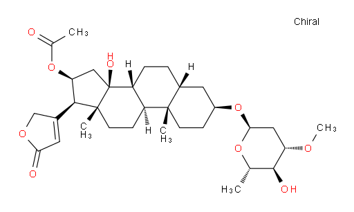 (3S,5R,8R,9S,10S,13R,14S,16S,17R)-14-hydroxy-3-(((2R,4S,5S,6S)-5-hydroxy-4-methoxy-6-methyltetrahydro-2H-pyran-2-yl)oxy)-10,13-dimethyl-17-(5-oxo-2,5-dihydrofuran-3-yl)hexadecahydro-1H-cyclopenta[a]phenanthren-16-yl acetate