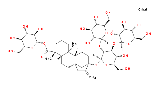 (4R,4aS,6aR,9S,11aR,11bS)-(2S,3R,4S,5S,6R)-3,4,5-trihydroxy-6-(hydroxymethyl)tetrahydro-2H-pyran-2-yl 9-(((2S,3R,4S,5R,6R)-5-hydroxy-6-(hydroxymethyl)-3,4-bis(((2S,3R,4S,5S,6R)-3,4,5-trihydroxy-6-(hydroxymethyl)tetrahydro-2H-pyran-2-yl)oxy)tetrahydro-2H-pyran-2-yl)oxy)-4,11b-dimethyl-8-methylenetetradecahydro-6a,9-methanocyclohepta[a]naphthalene-4-carboxylate