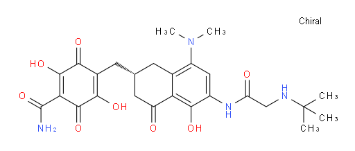 4-[[(2S)-8-(Dimethylamino)-6-[[2-[(1,1-dimethylethyl)amino]acetyl]amino]-1,2,3,4-tetrahydro-5-hydroxy-4-oxo-2-naphthalenyl]methyl]-2,5-dihydroxy-3,6-dioxo-1,4-cyclohexadiene-1-carboxamide