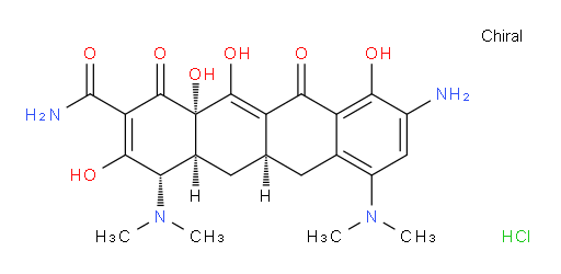 2-Naphthacenecarboxamide, 9-amino-4,7-bis(dimethylamino)-1,4,4a,5,5a,6,11,12a-octahydro-3,10,12,12a-tetrahydroxy-1,11-dioxo-, hydrochloride (1:1), (4S,4aS,5aR,12aS)-