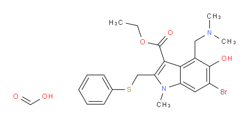 ethyl 6-bromo-4-((dimethylamino)methyl)-5-hydroxy-1-methyl-2-((phenylthio)methyl)-1H-indole-3-carboxylate formate