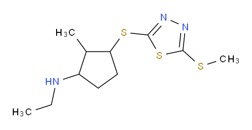 N-ethyl-2-methyl-3-((5-(methylthio)-1,3,4-thiadiazol-2-yl)thio)cyclopentanamine