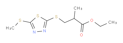 ethyl 2-methyl-3-((5-(methylthio)-1,3,4-thiadiazol-2-yl)thio)propanoate