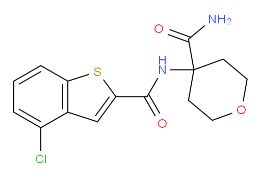 4-(4-chlorobenzo[b]thiophene-2-carboxamido)tetrahydro-2H-pyran-4-carboxamide
