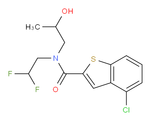 4-chloro-N-(2,2-difluoroethyl)-N-(2-hydroxypropyl)benzo[b]thiophene-2-carboxamide